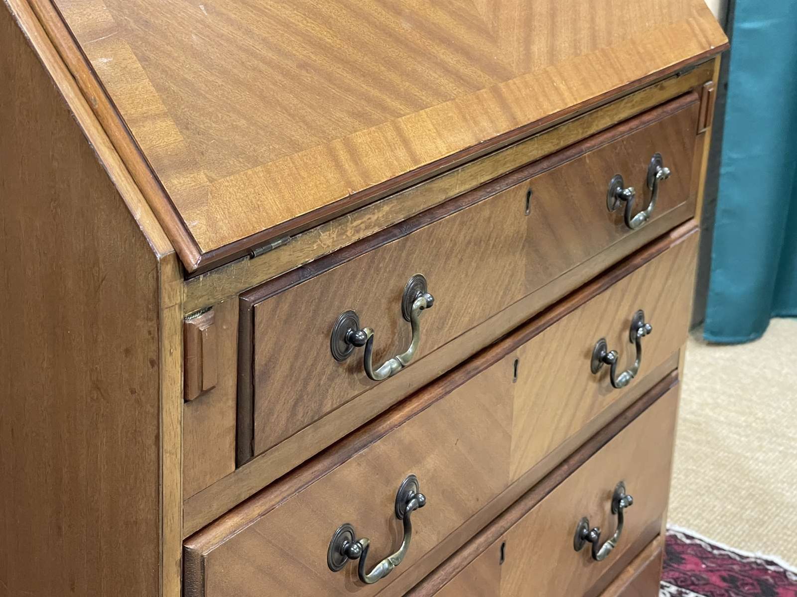 Furniture 1950s English Mahogany Writing Desk photo