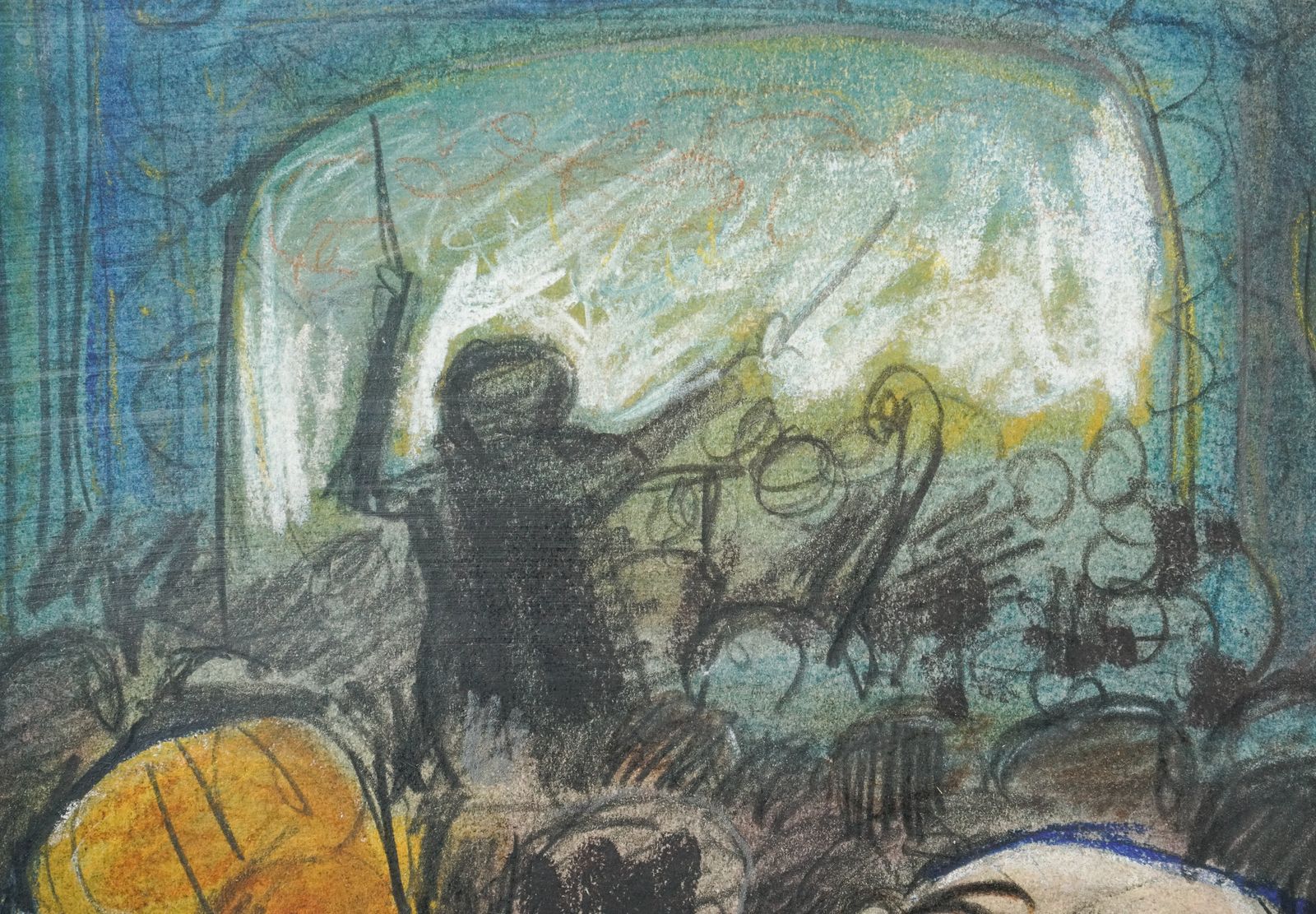 Cartooneske Theaterscène, Jaren 1970, Olieverf Op Doek
