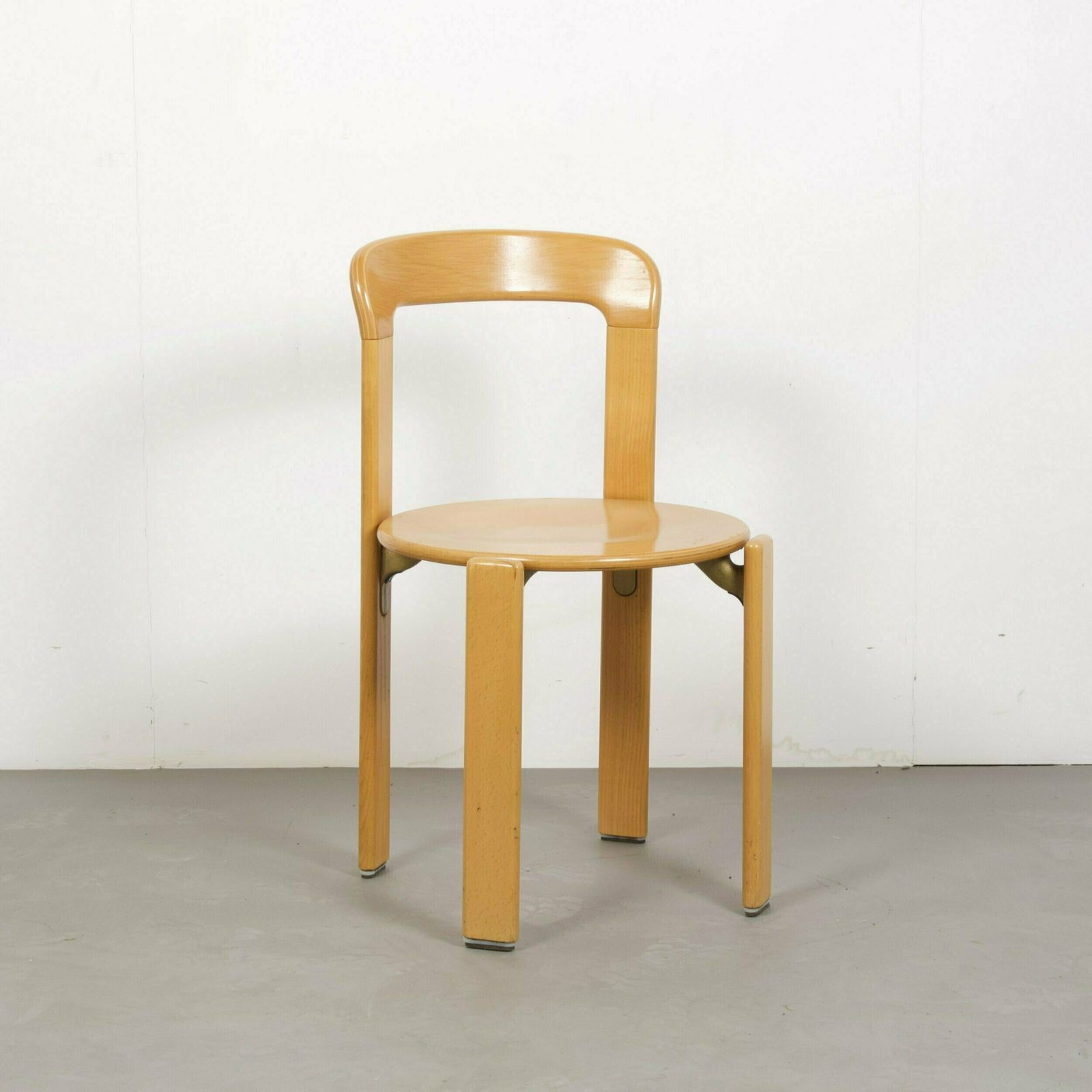 Original Vintage Mid Century Bruno Rey Chairs In Beech For Dietiker Set Of 4, Switzerland 1970s photo Furniture