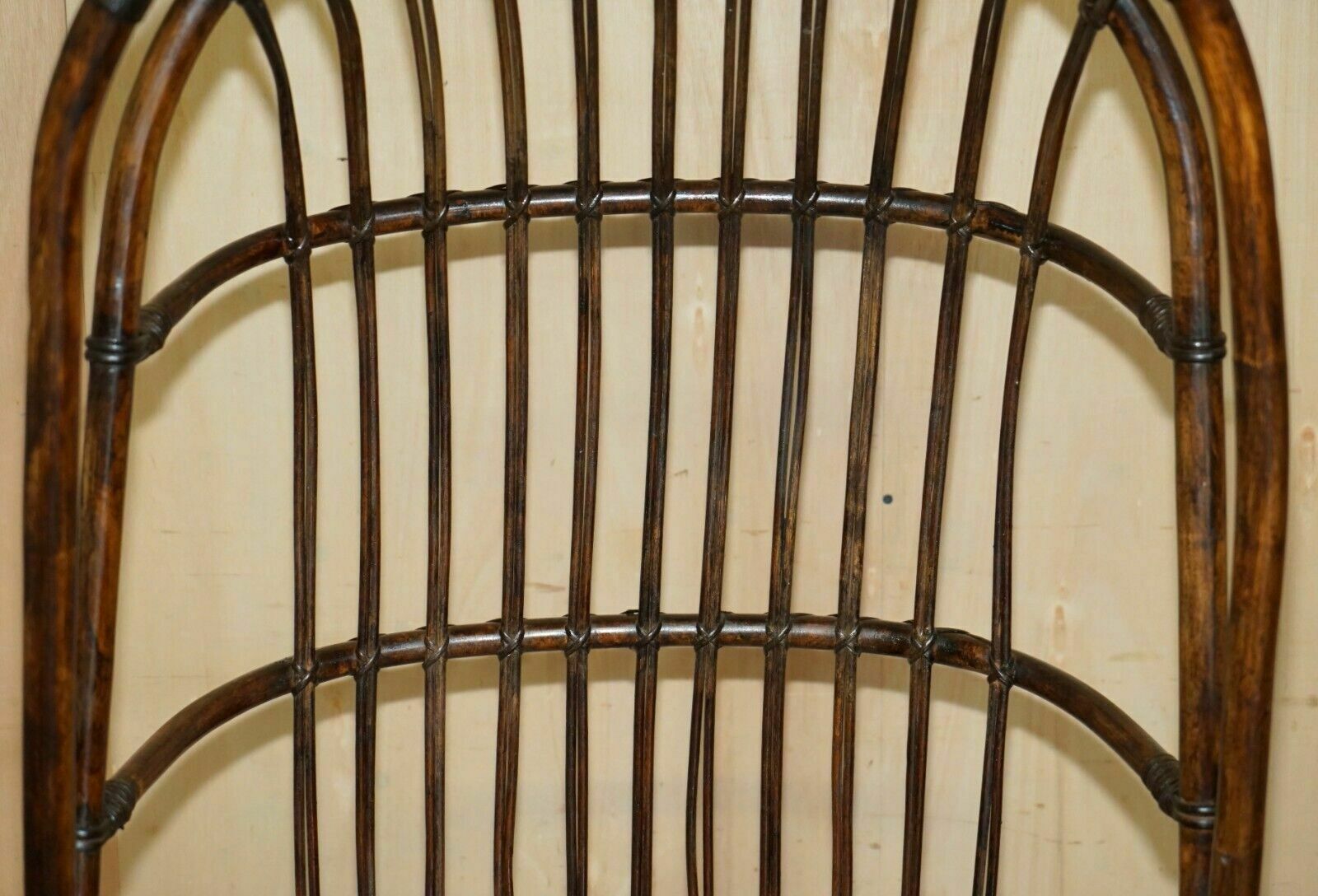 Rare Antique Thonet Style French Bamboo Steel Base Porters Wingback Armchair photo buy