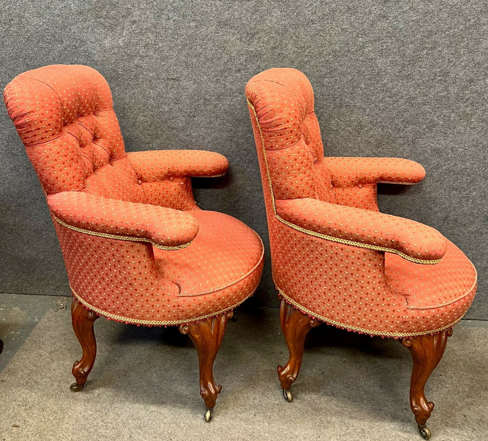 Pair Of Victorian Tub Chairs, 1800s photo furniture