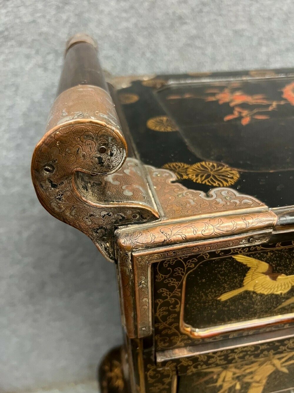 Furniture Japanese Meiji Period Shodana Cabinet On Stand photo