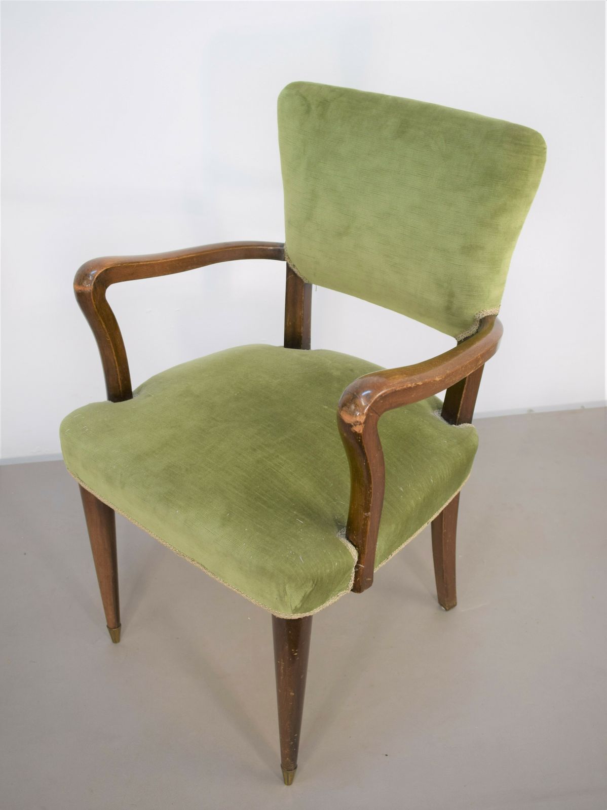 Italian Armchair, 1950s, Velvet