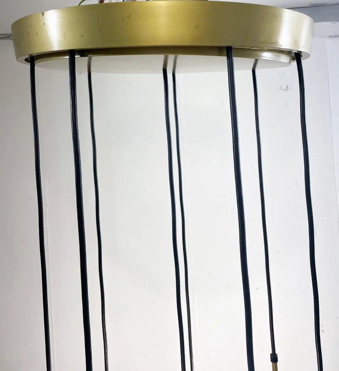 Mid Century Modern Cascade Chandelier, Glass Globes, Limburg, 1970s photo for sale
