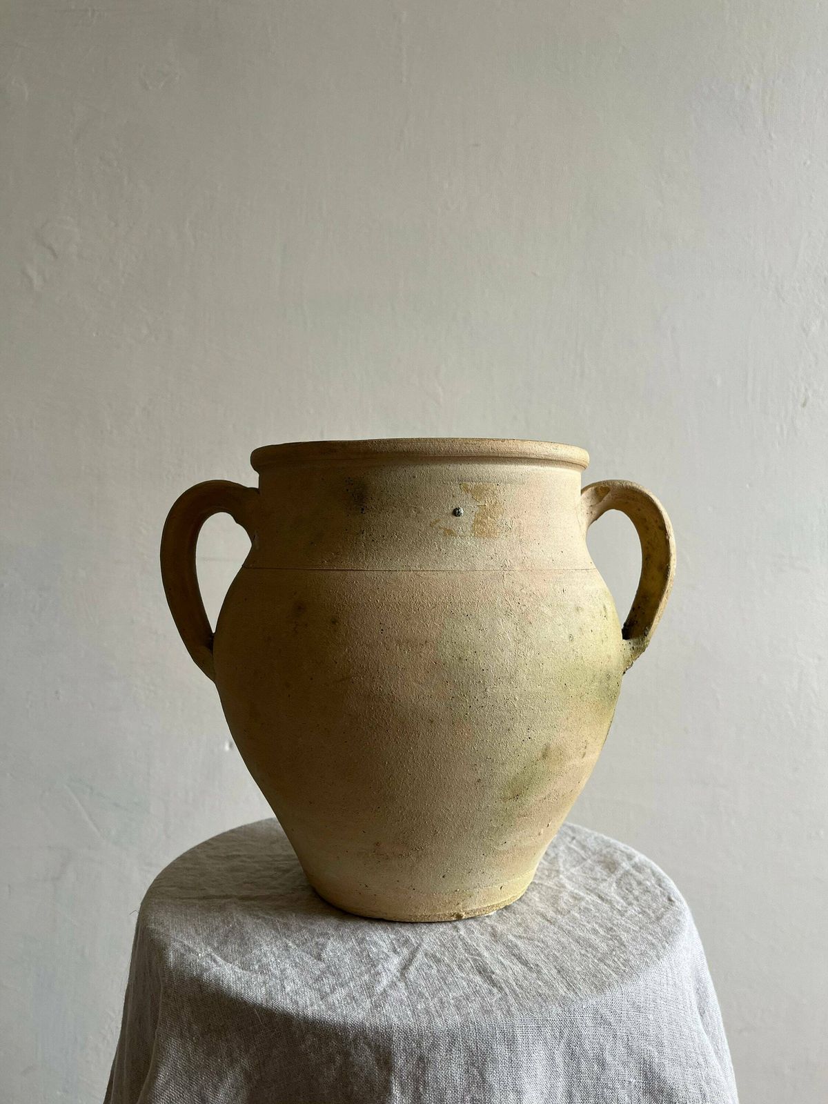 Twin Handled Antique Terracotta Pot Vessel Planter, Unique Rustic Handmade Mediterranean Piece photo Home Decor