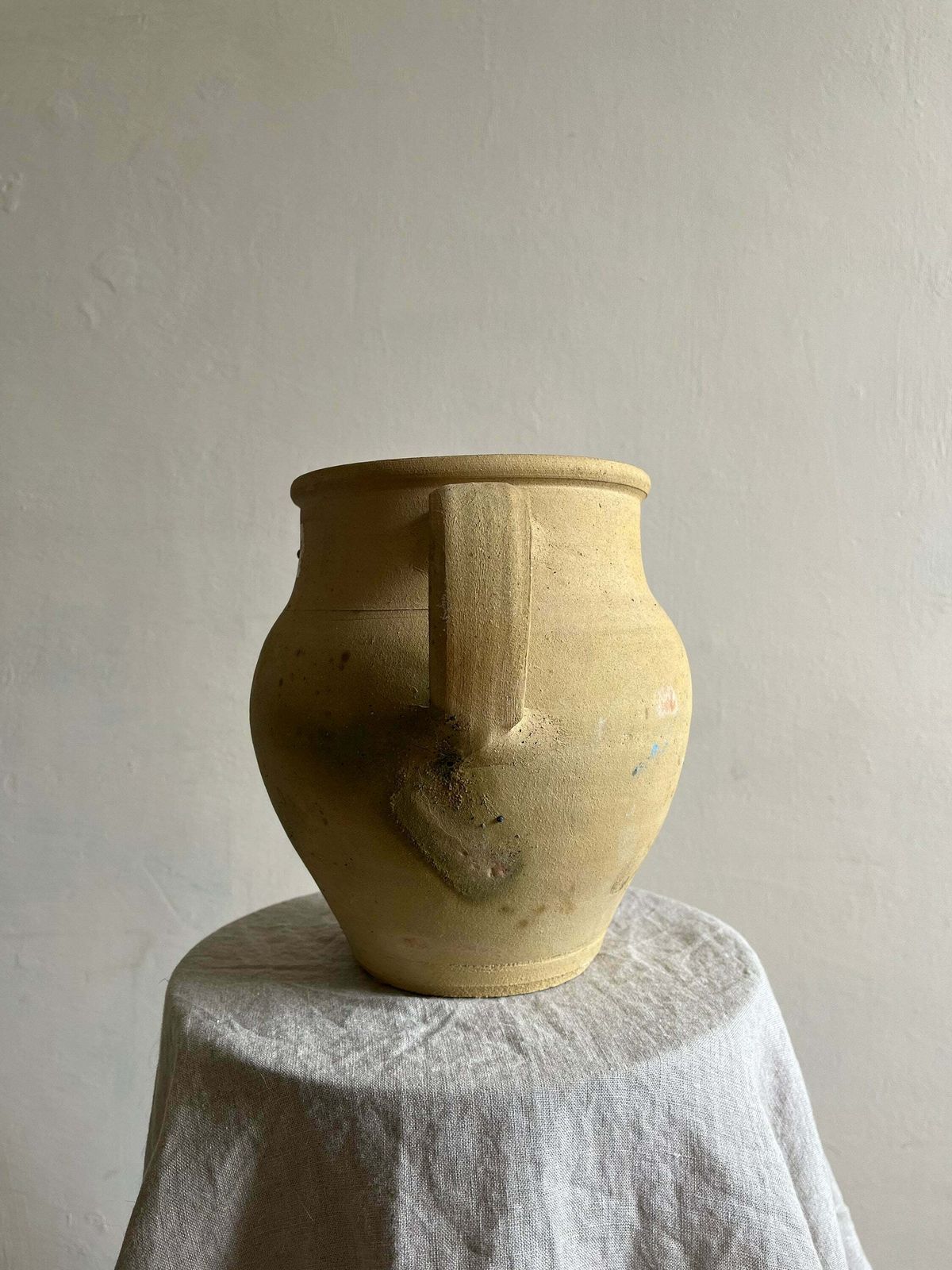 Twin Handled Antique Terracotta Pot Vessel Planter, Unique Rustic Handmade Mediterranean Piece photo buy