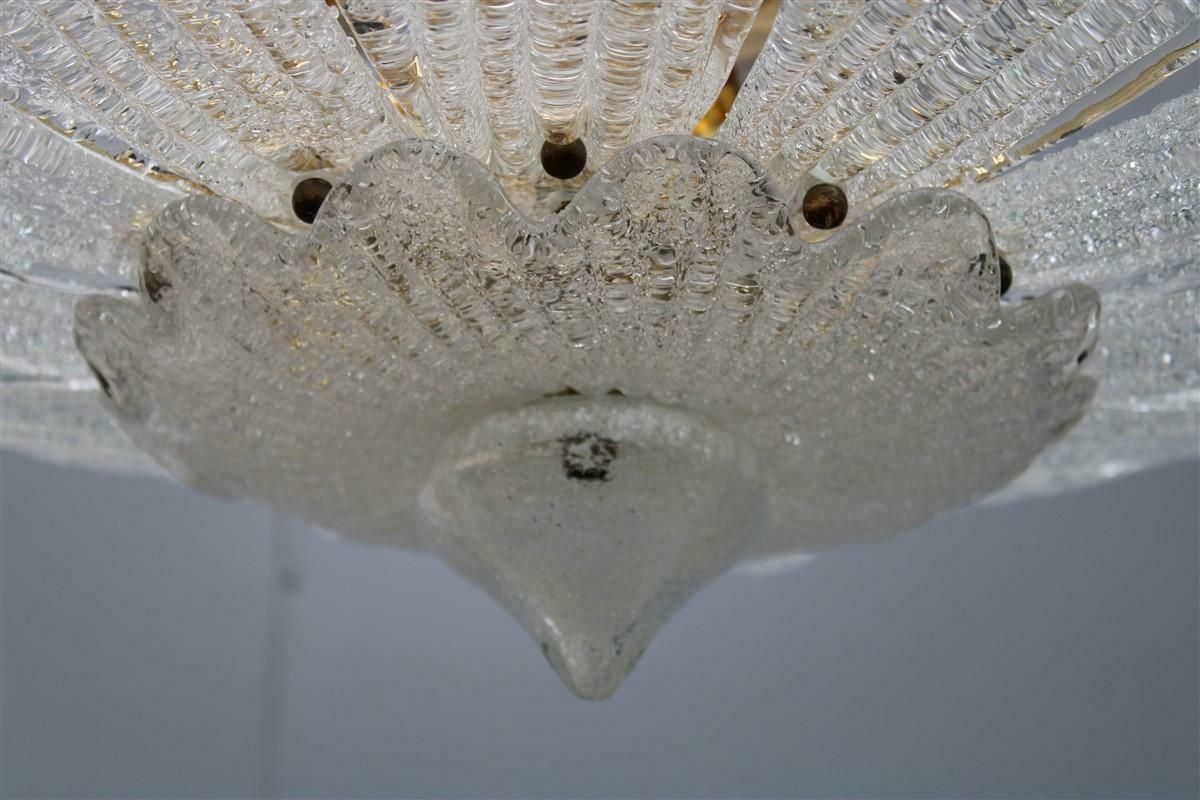 Flower Ceiling Lamp In Murano Glass And Brass 1970 Italy photo Lighting