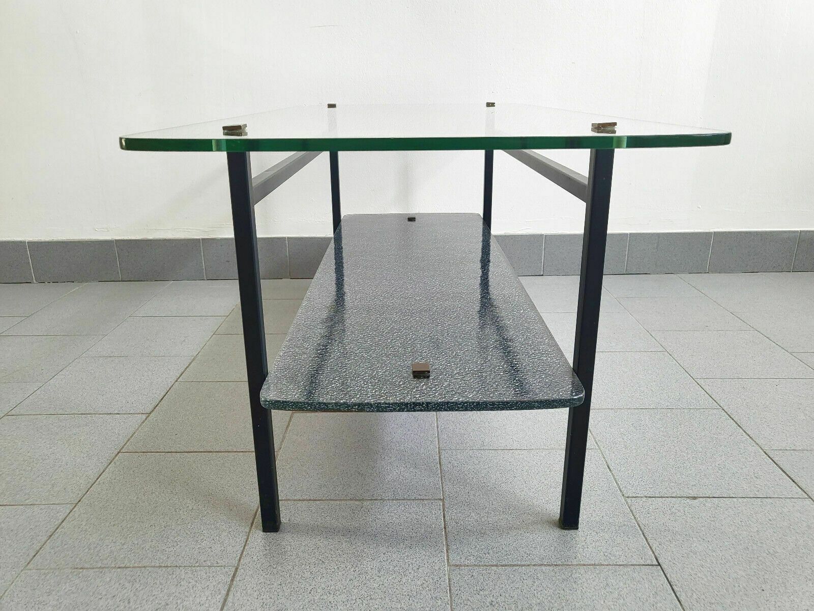 Vintage 1950 Rockabilly Steel & Glass 50s Retro 1950s 50s Bass Table photo vintage