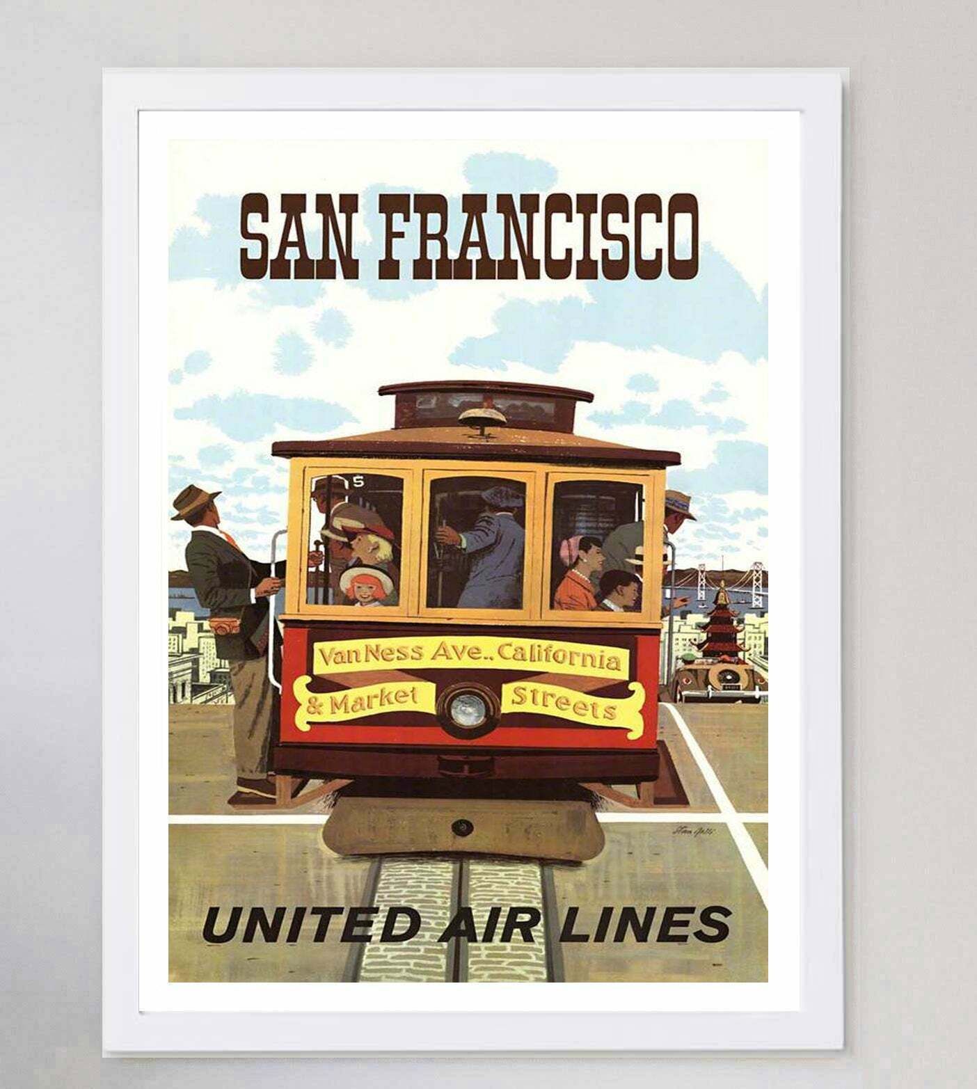 United Airlines   San Francisco Original Vintage Poster photo for sale