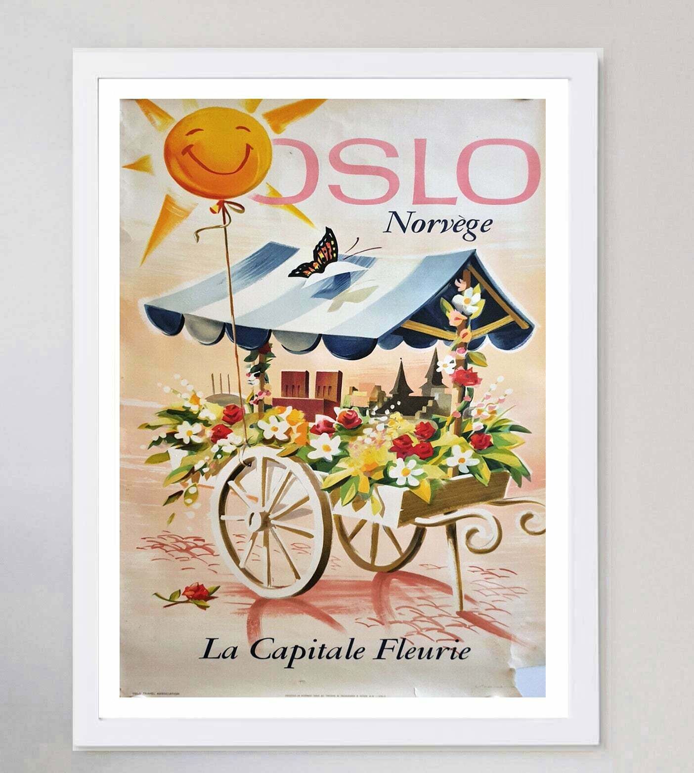 Oslo   The Flowery Capital Original Vintage Poster photo Art