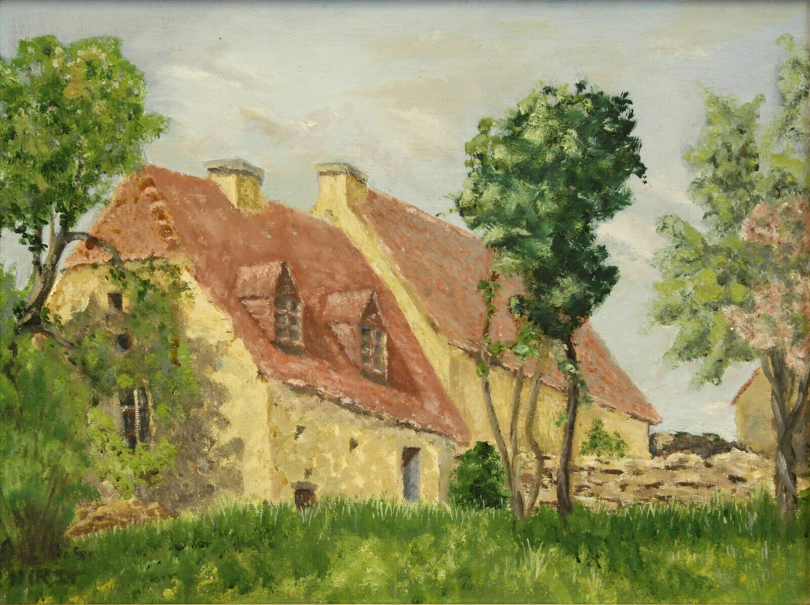Oil On Board By Hirst. House In The Country photo furniture