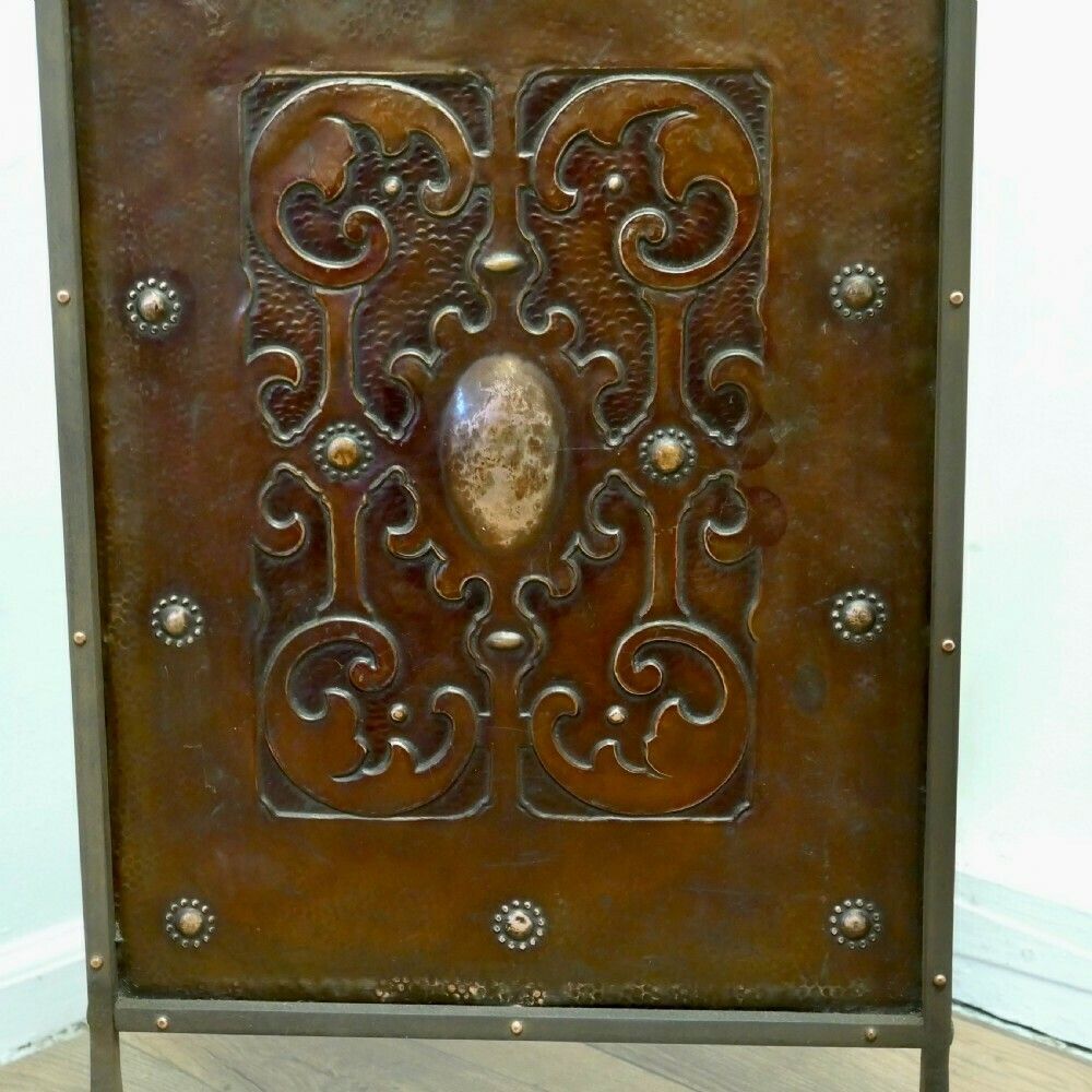 Victorian Arts And Crafts Copper And Iron Fire Screen photo furniture