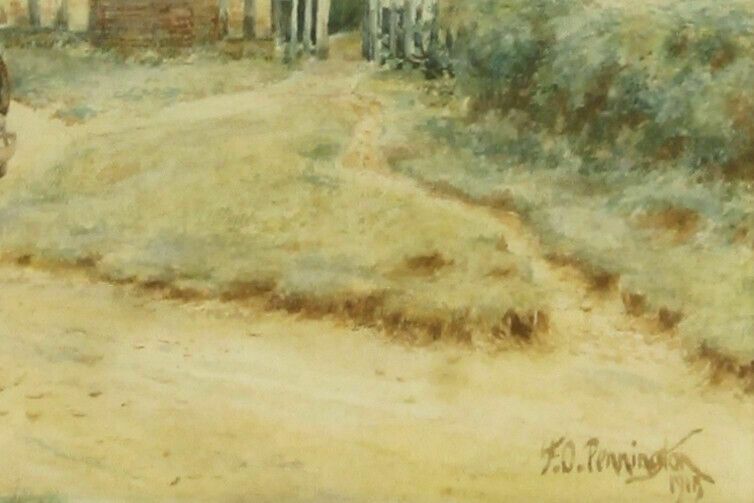 Watercolour By F. O. Pennington. Country Farmhouse photo for sale