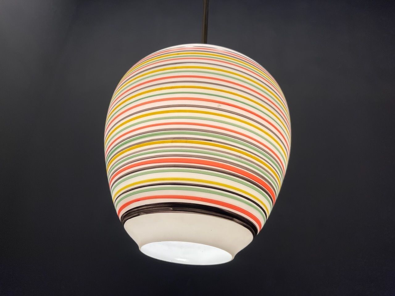 Italian Opaline Glass Light Pendant 1960’s photo furniture