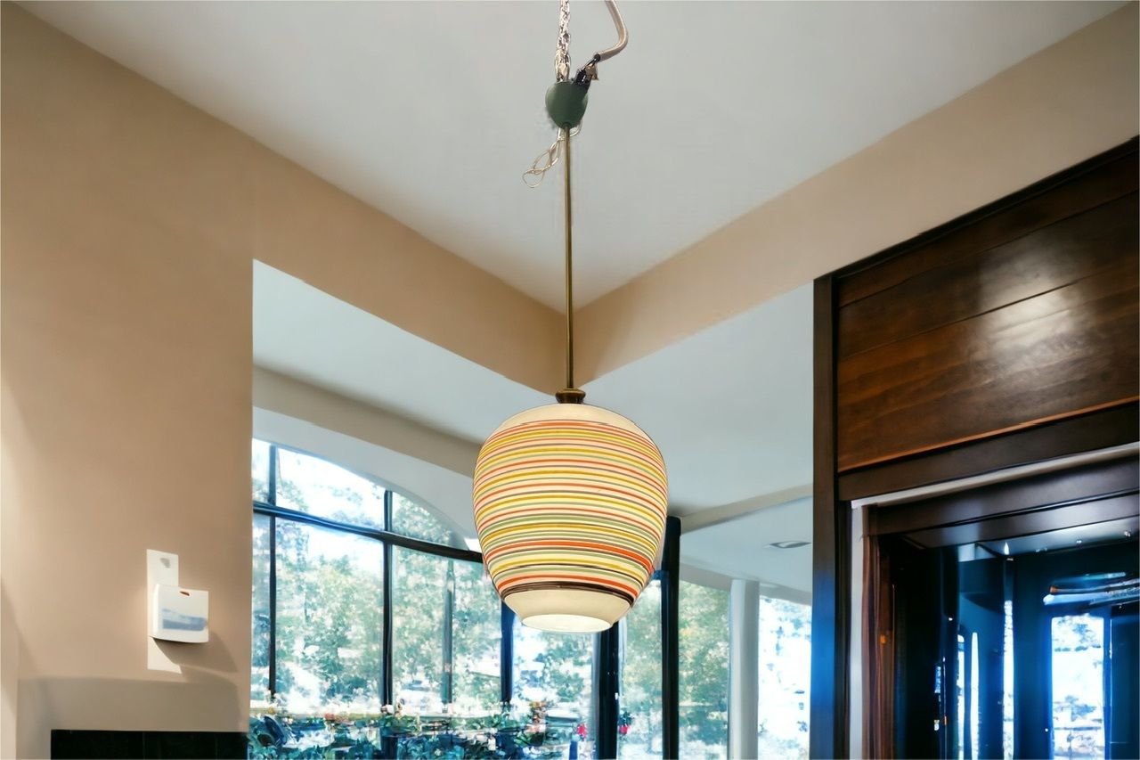 Italian Opaline Glass Light Pendant 1960’s photo 990.0