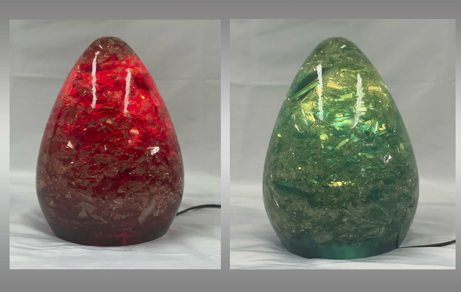 Red Fractal Resin Lamp From The 70s (We Are Another One In Green) photo Lighting