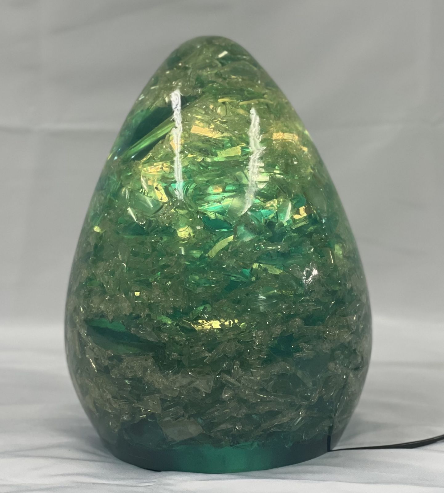 Green Fractal Resin Lamp From The 70s (We Are Another One In Red)