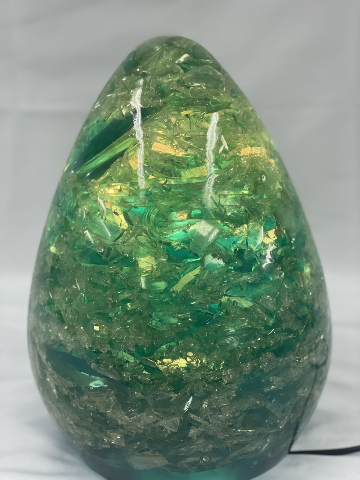 Green Fractal Resin Lamp From The 70s (We Are Another One In Red) photo for sale