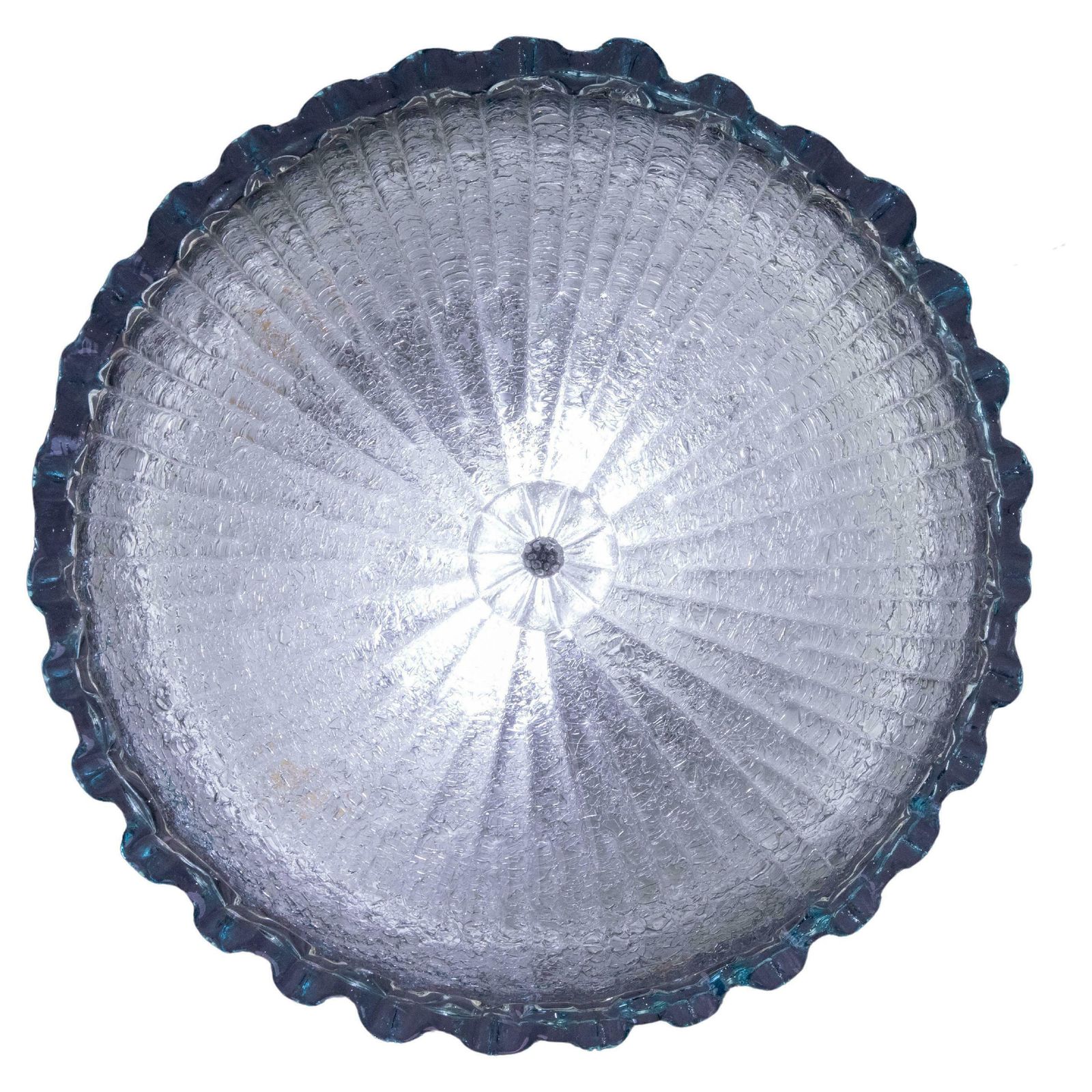 Italian Blue Glass Ceiling Fixture By Barovier & Toso, Murano, 1960 photo furniture