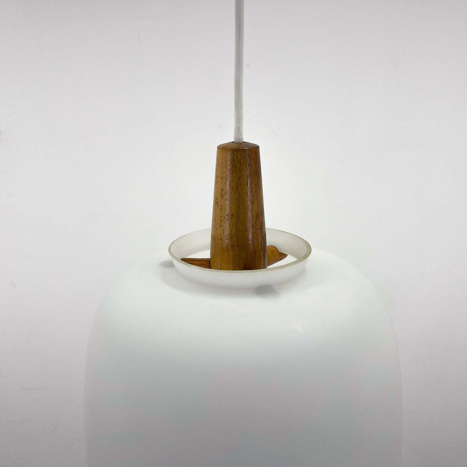 photo furniture 1960s Wood And Glass Pendant Light By Uluv, Czechoslovakia, Marked By Manufactur