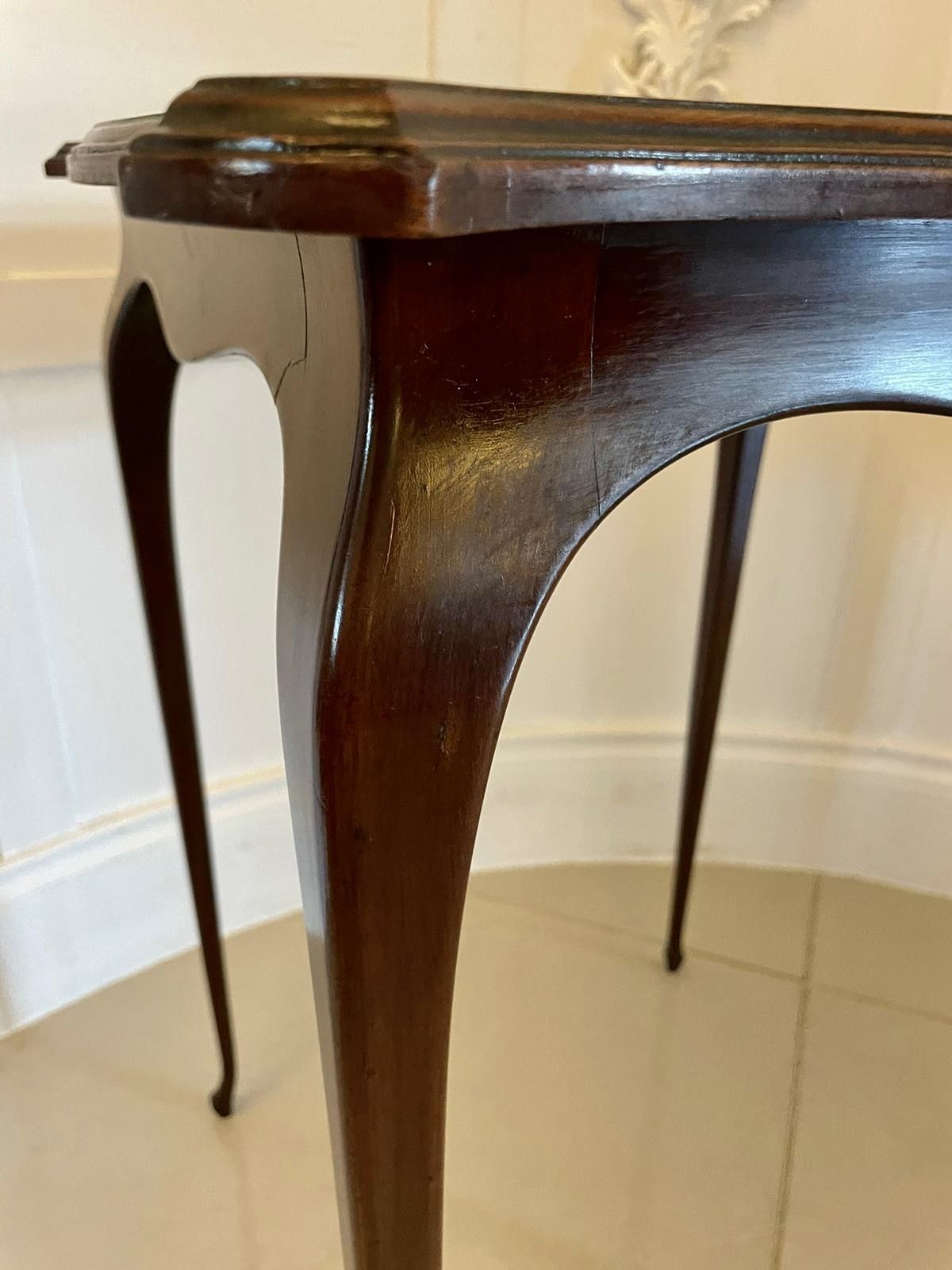 Superb Quality Antique 19th Century Marquetry Inlaid Mahogany Side Table photo vinterior