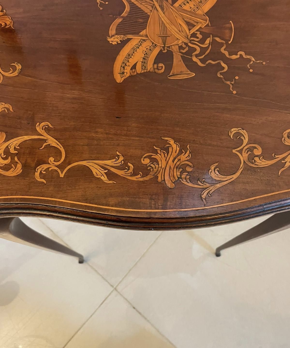 photo buy Superb Quality Antique 19th Century Marquetry Inlaid Mahogany Side Table