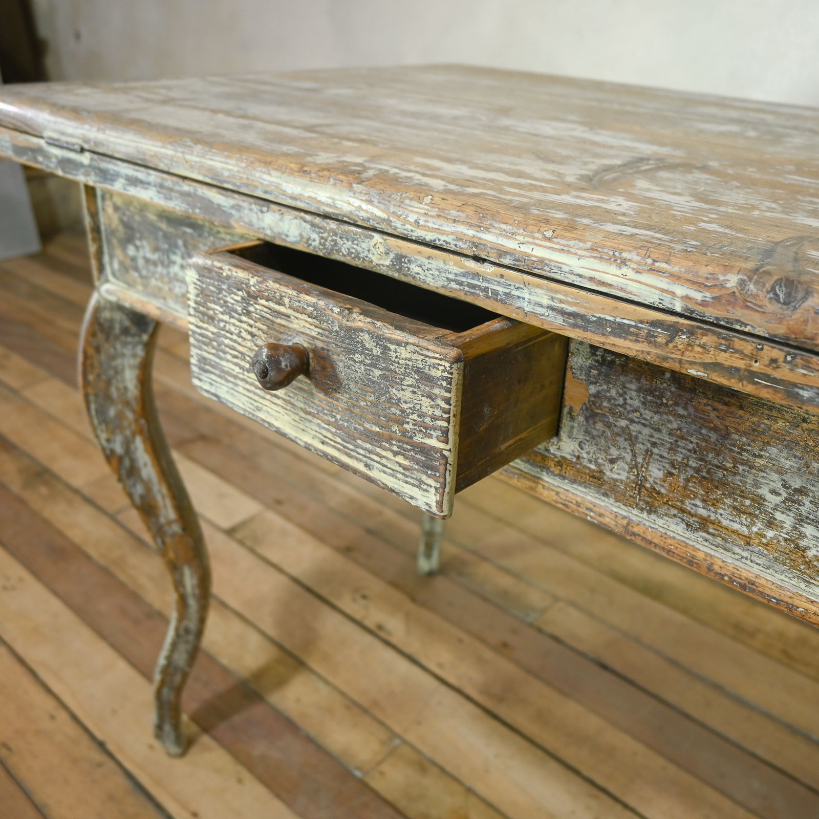 photo for sale A 19th Century French Painted Swivel Top Dining Table