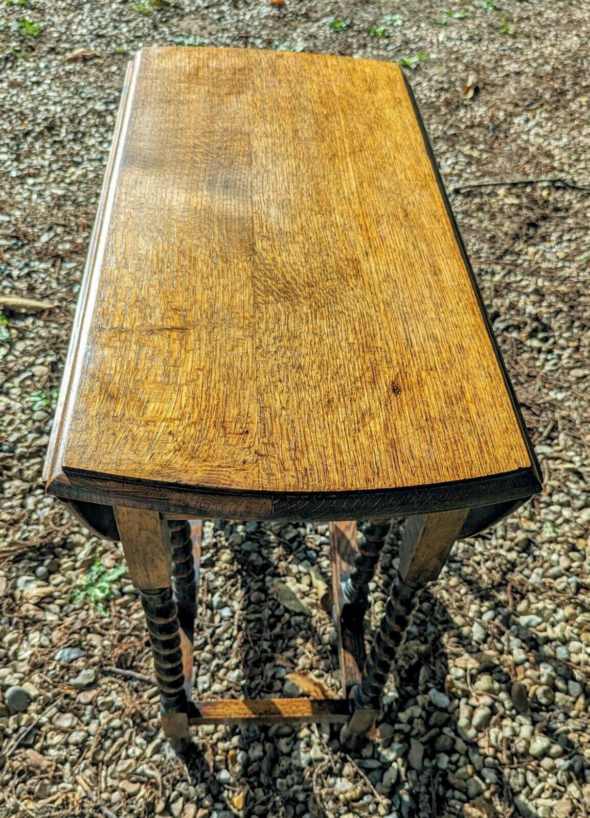 photo for sale Early 20th C Oak Leaf Gate Leg Table, Barly Twist Supports 0213.