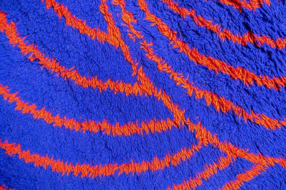 Psychedelisch Wollen Vloerkleed, Italië, Jaren 1970 photo Textiel