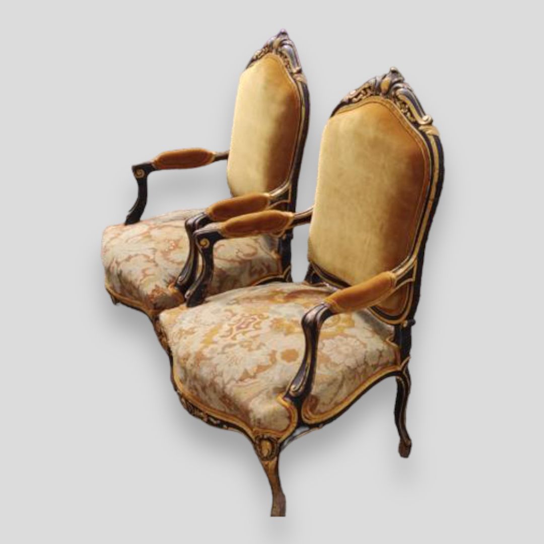 photo furniture A Stunning Pair Of Second Empire Fauteuil Armchairs