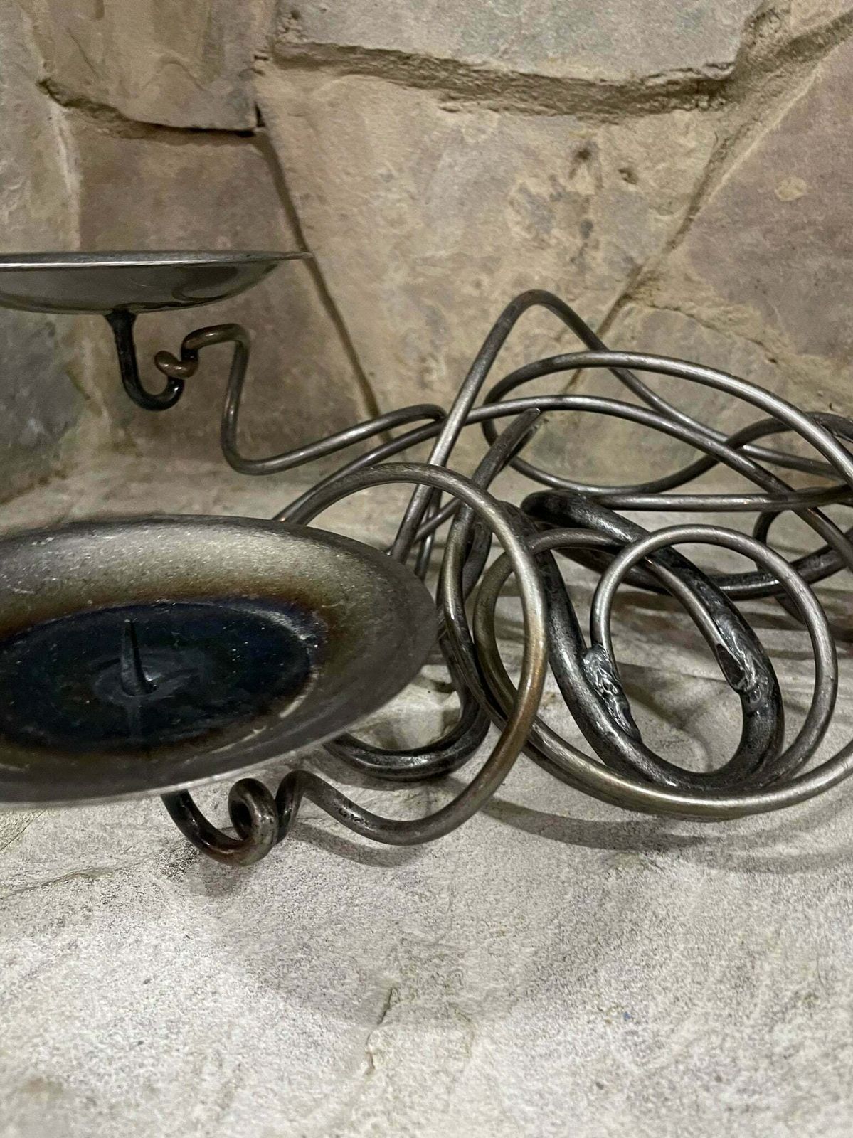Quad 4 Table Candle Holder Forged Steel Post Modern Piece By Cast In Style Scotland photo vinterior