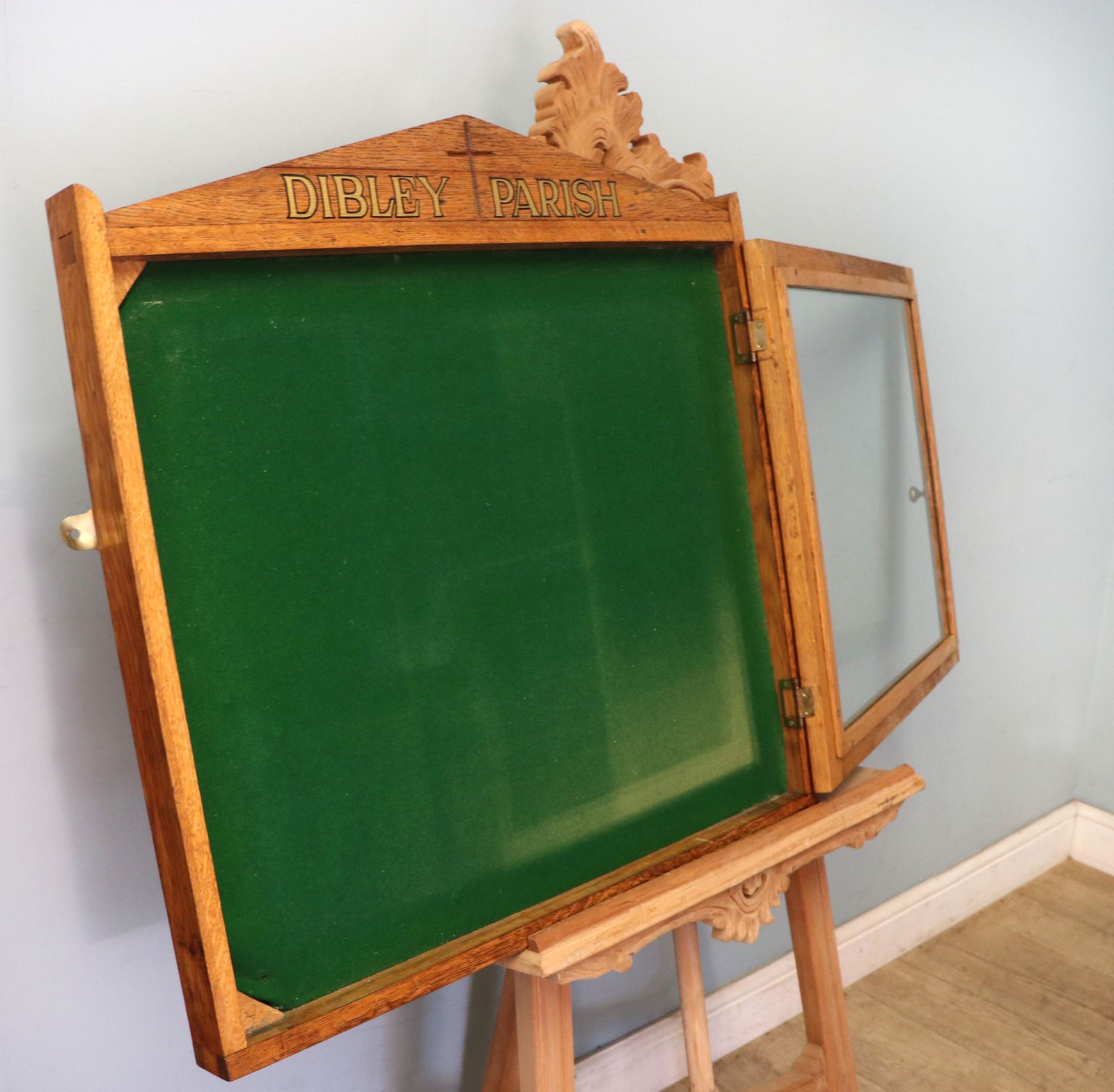 An Unusual Late Victorian Oak Church Notice Board Sign Written Vicar Of Dibley photo vintage