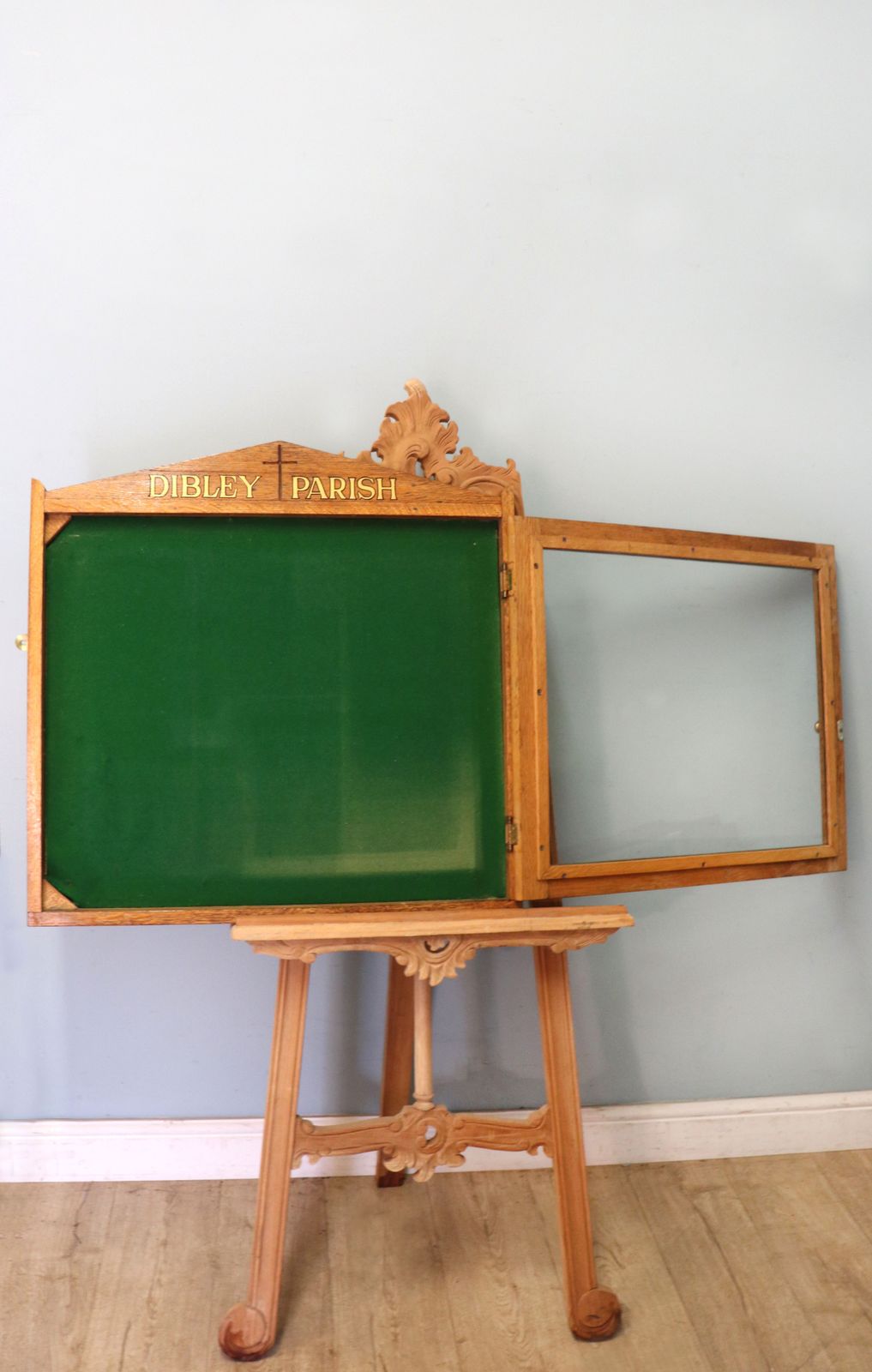 photo furniture An Unusual Late Victorian Oak Church Notice Board Sign Written Vicar Of Dibley