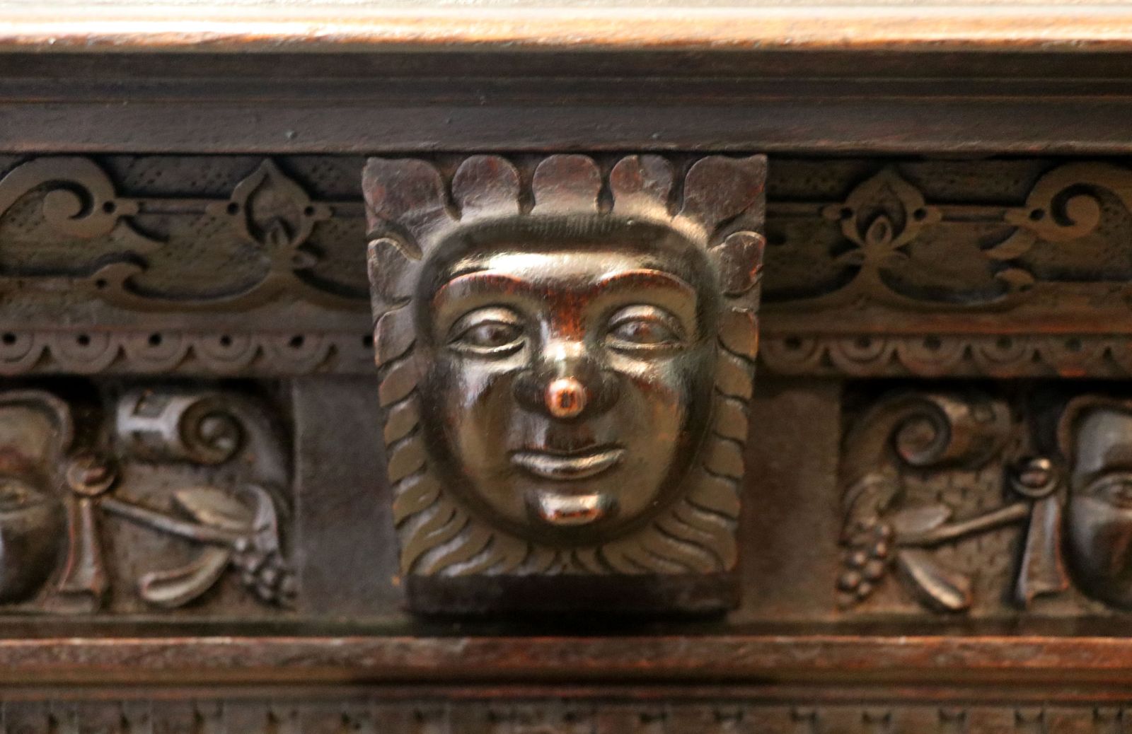 A Magnificent Flemish Oak Side Cabinet In The Baroque Style. photo buy