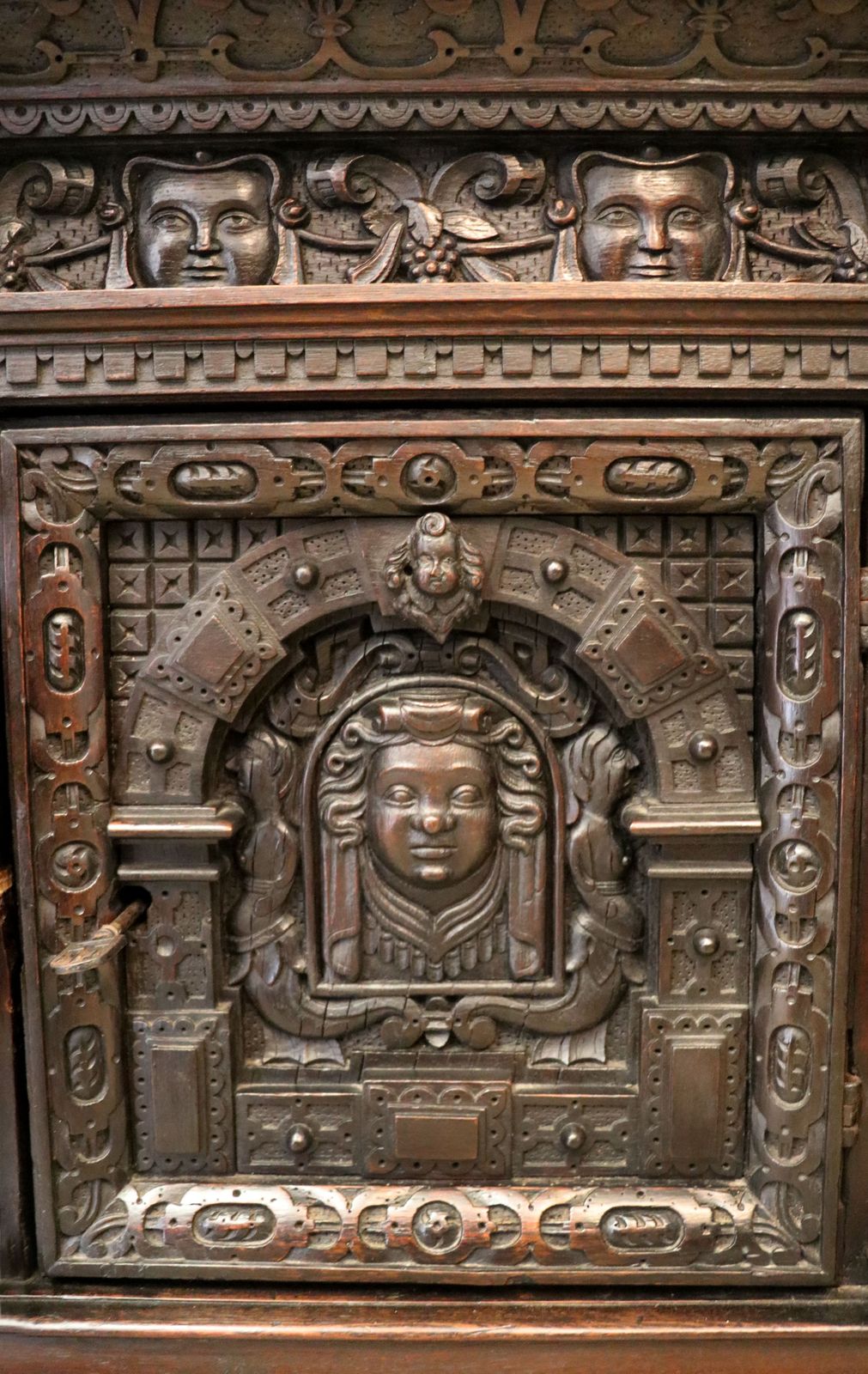 photo buy A Magnificent Flemish Oak Side Cabinet In The Baroque Style.