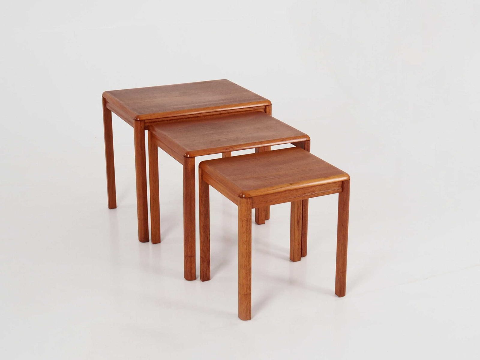 photo buy Set Of Three Teak Tables, Danish Design, 1970s, Production: Denmark