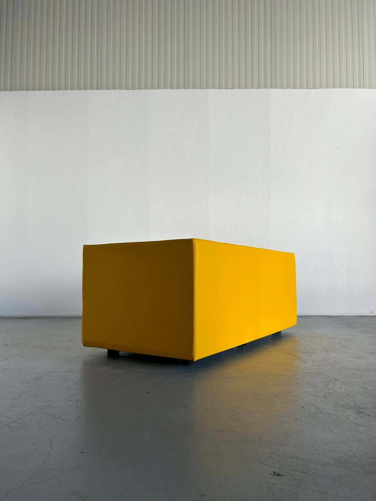 1960s Yellow "Throw Away" Sofa By Willie Landels For Zanotta In Reupholstered Faux Leather, Space Age, 1965 photo furniture