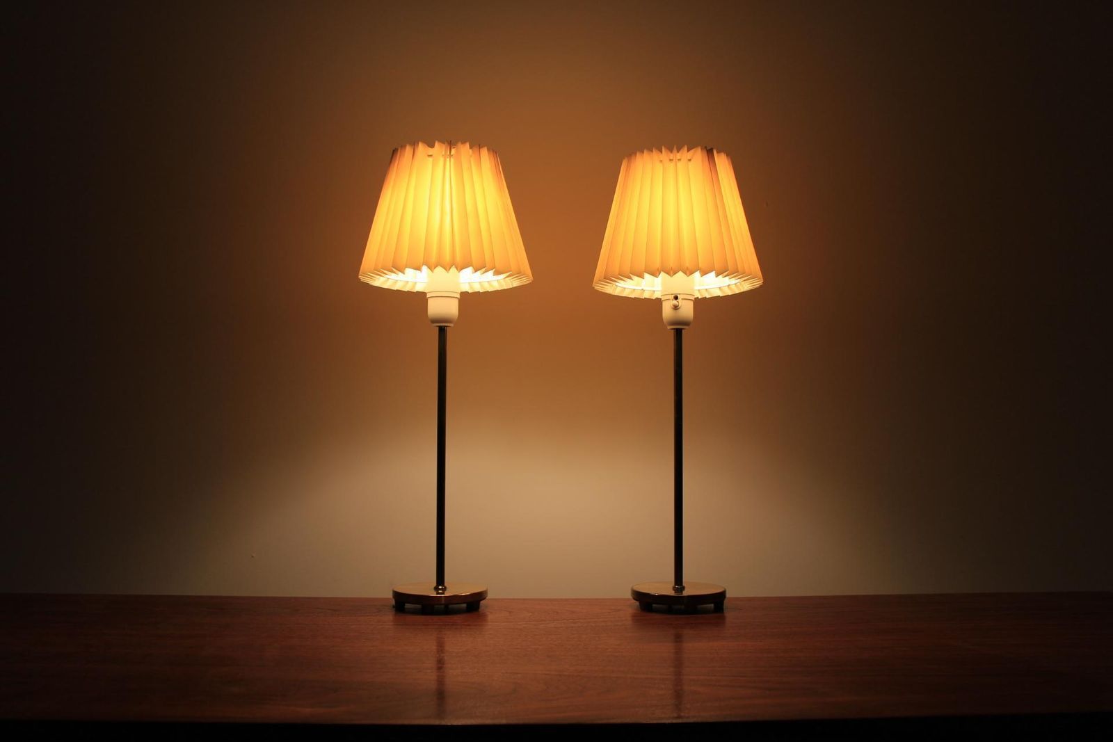 Pair Of Mid Century Table / Desk Lamps Falkenbergs Belysnings, Sweden, 1970s.  photo for sale