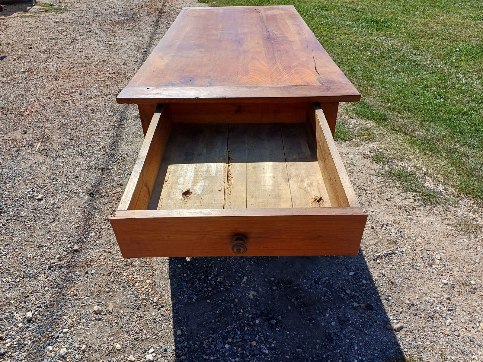 19th Century Country Farmhouse Table In Cherry, 3 Drawers. photo buy
