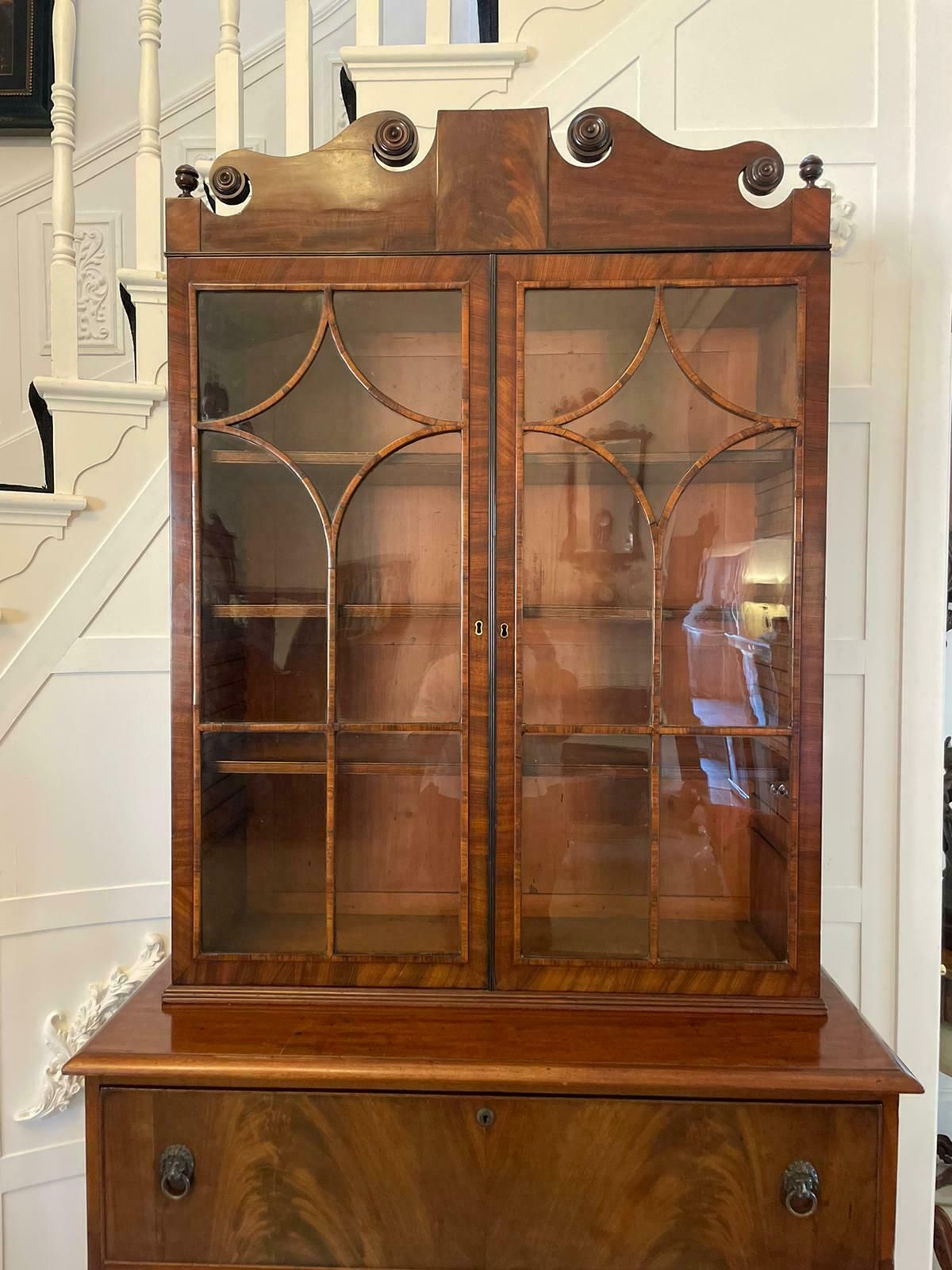 photo furniture Outstanding Quality Antique Regency Mahogany Secretaire Bookcase