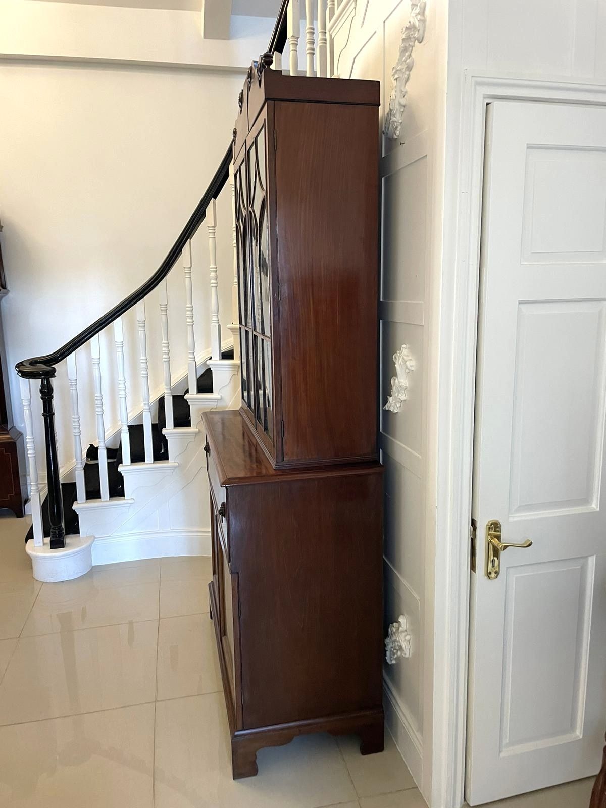 4225.0 Outstanding Quality Antique Regency Mahogany Secretaire Bookcase photo