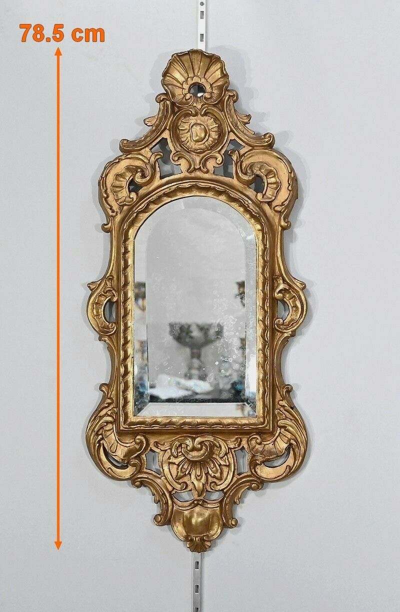 Louis XV Mirror In Golden Wood, Rocaille – 19th Century photo furniture