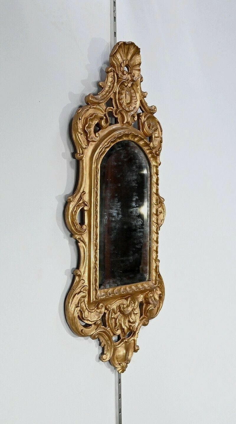 Louis XV Mirror In Golden Wood, Rocaille – 19th Century photo for sale