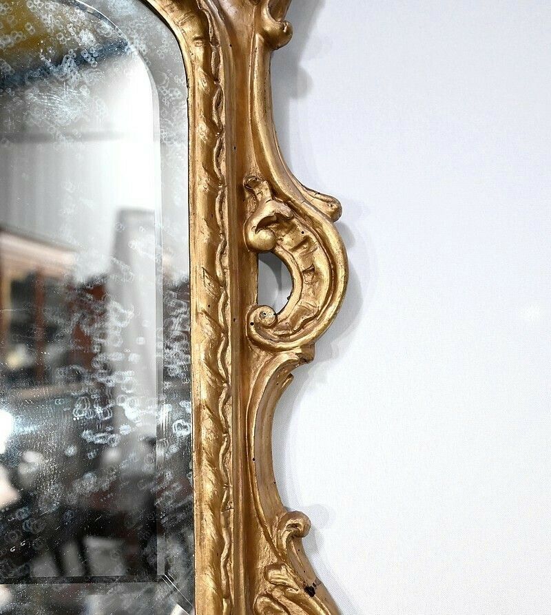 Louis XV Mirror In Golden Wood, Rocaille – 19th Century photo vintage