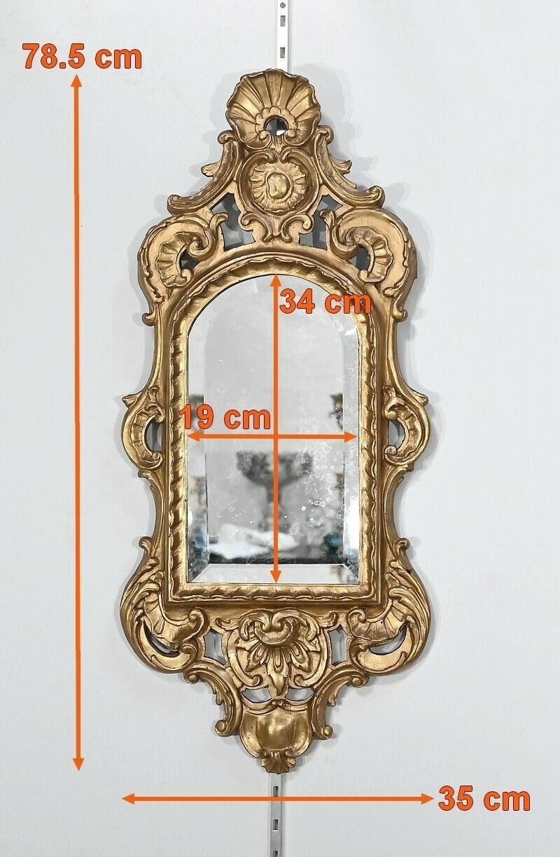 photo for sale Louis XV Mirror In Golden Wood, Rocaille – 19th Century