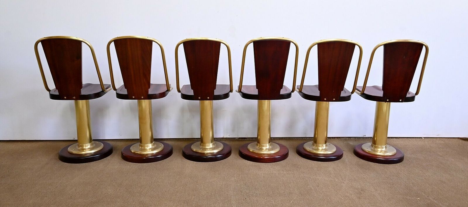 Rare Suite Of Six Liner Chairs, England – Early 20th Century photo vintage