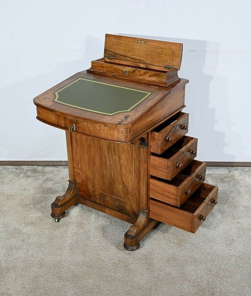 Victorian Davenport Walnut Desk, England – 19th Century photo Furniture