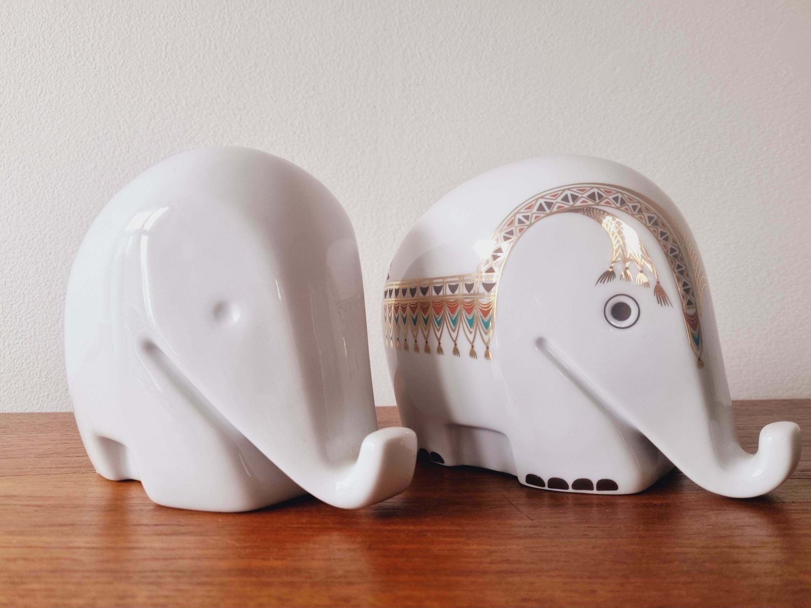Set Of Two Midcentury Porcelain Money Boxes Elephant Drumbo, Luigi Colani, 1970s photo furniture