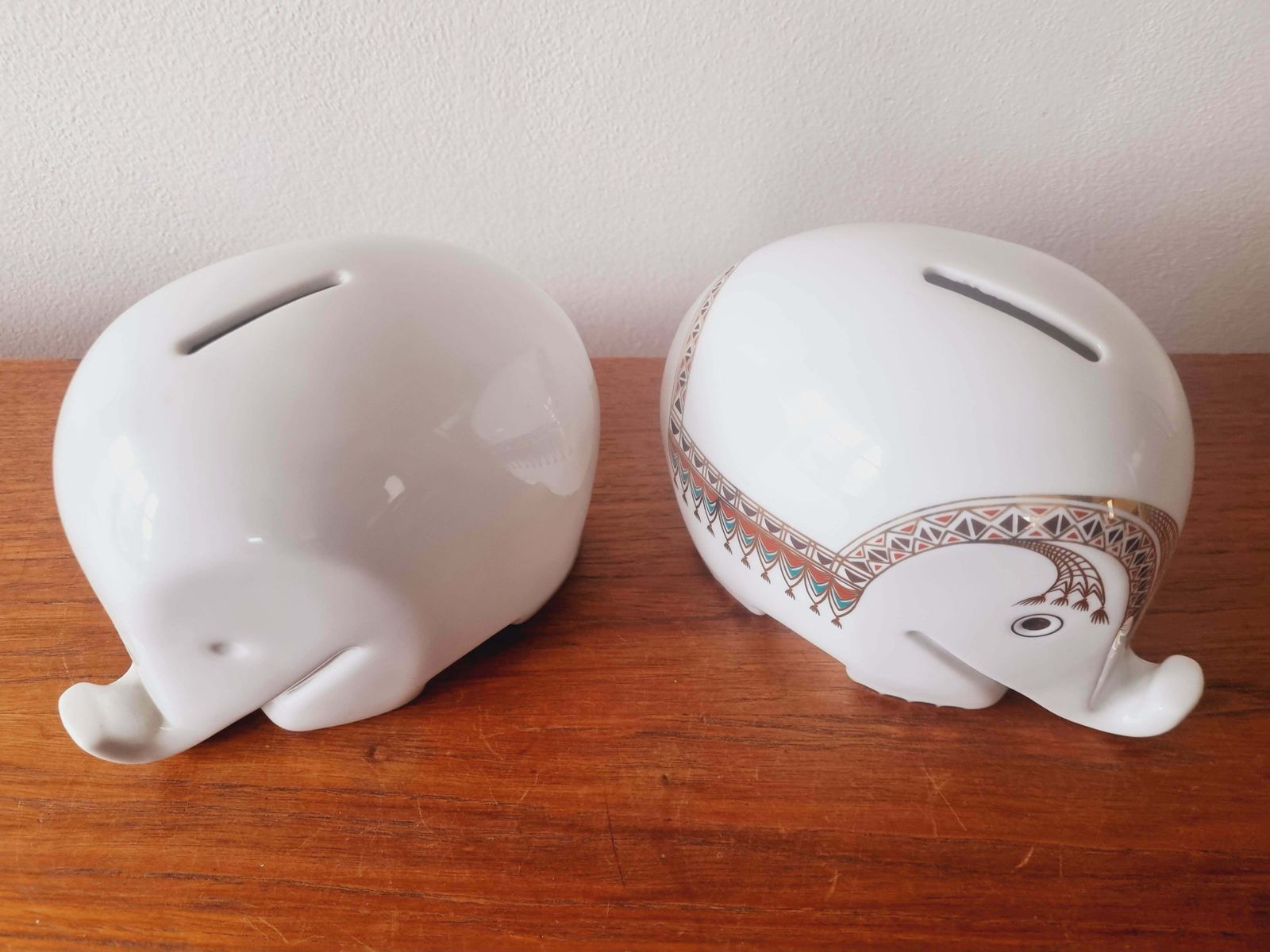 Home Decor Set Of Two Midcentury Porcelain Money Boxes Elephant Drumbo, Luigi Colani, 1970s photo