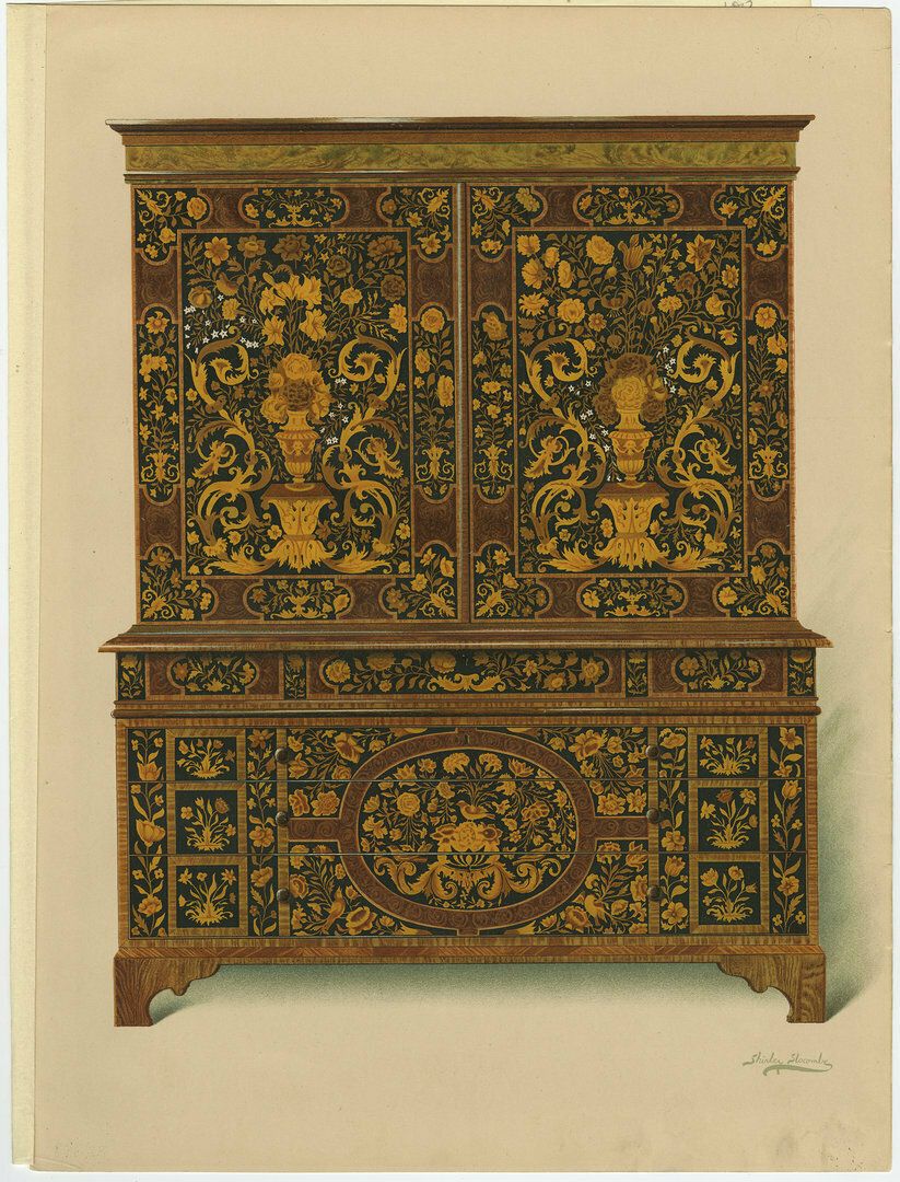 Antique Print Of English Furniture 'Cabinet Press'